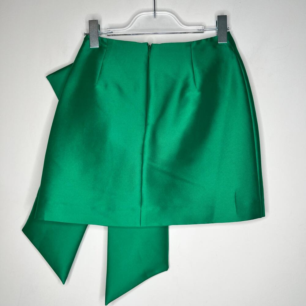 Antonio Melani Green Bow Mini Skirt Size 10 - Picture 7 of 8